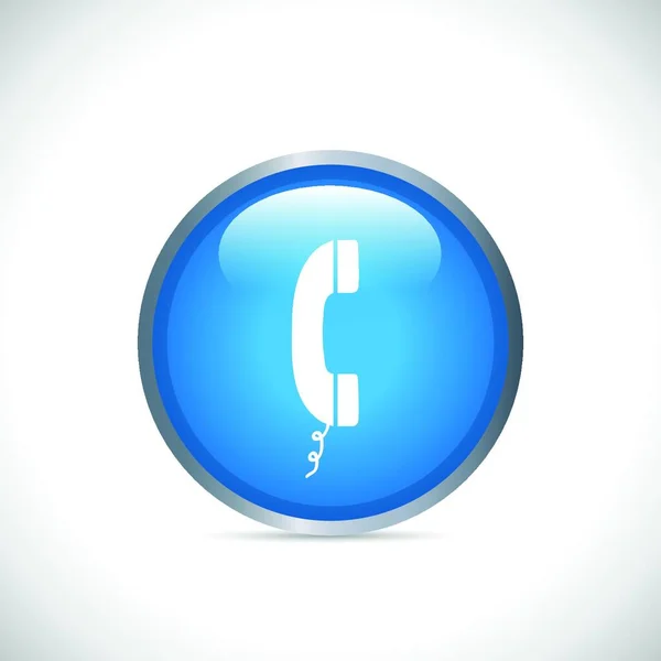 白い背景に分離された電話ボタンの図 — ストックベクタ