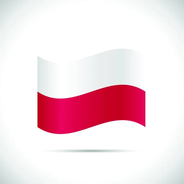 Illustrazione Della Bandiera Della Polonia Isolata Sfondo Bianco — Vettoriale Stock