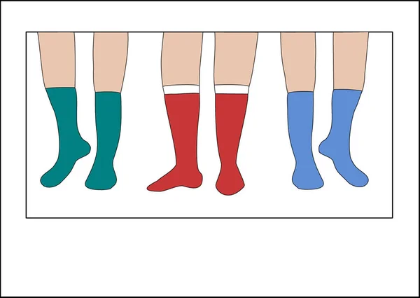 Mostrar Nos Suas Meias —  Vetores de Stock