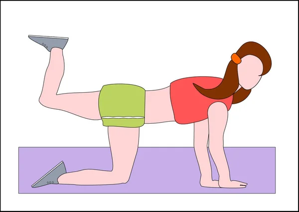 Une Jeune Femme Fait Exercice Sur Tapis Roulant — Image vectorielle