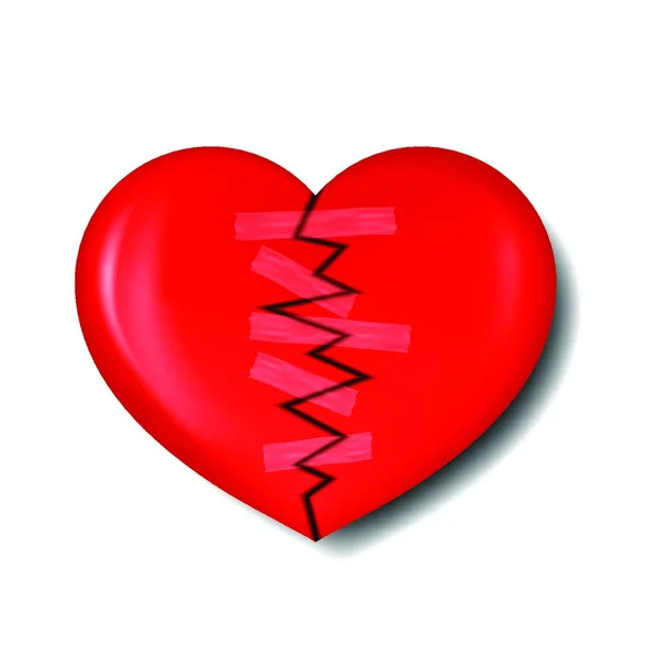 Kırık Kalp Ile Sıva Onarım Için Çizimi — Stok Vektör