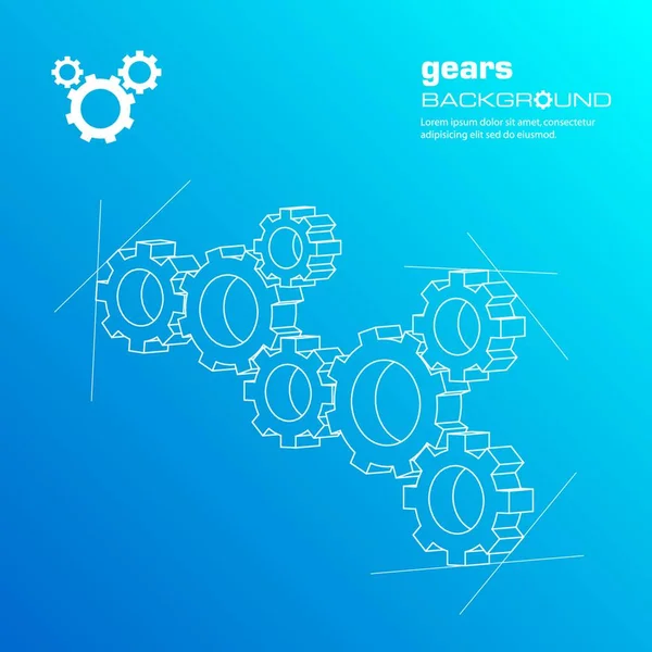 Gears蓝图图像 解决方案团队合作技术概念 — 图库矢量图片