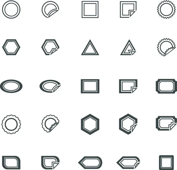 Label Line Icons White Background Stock Vector — Stock Vector