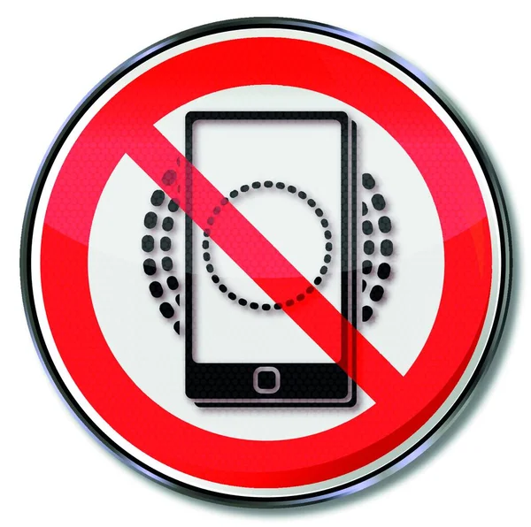 Interdiction Téléphone Intelligent Téléphone Mobile Téléphone Mobile — Image vectorielle