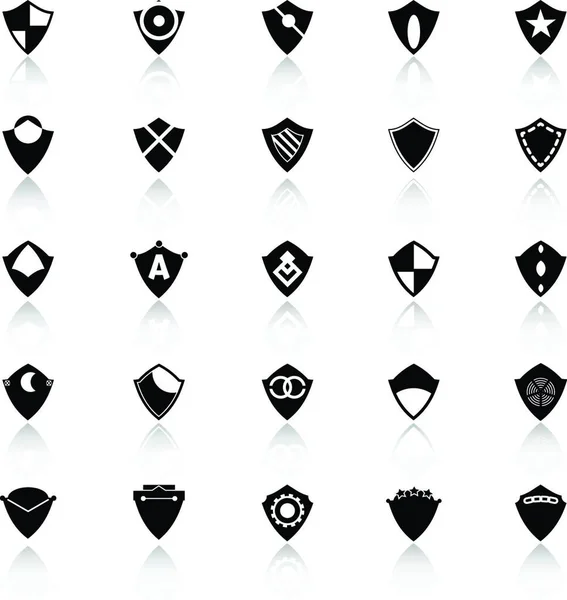 Design Shield Icons Reflect White Background Stock Vector — Stock Vector