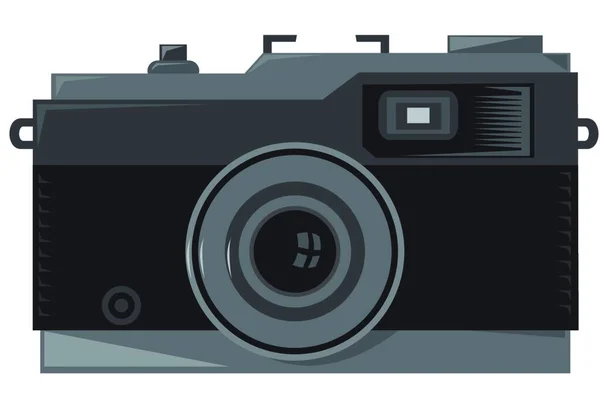 アール デコのレトロなスタイルで行われたヴィンテージカメラフロントのベクトルイラスト — ストックベクタ