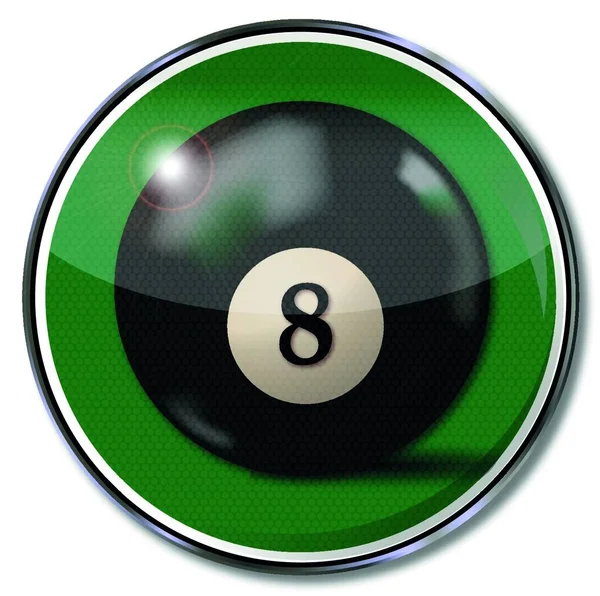 Boule Billard Noire Numéro — Image vectorielle