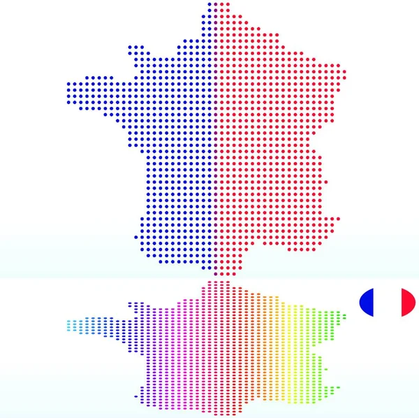 Imagen Vectorial Mapa República Francesa Francia Con Patrón Puntos — Archivo Imágenes Vectoriales
