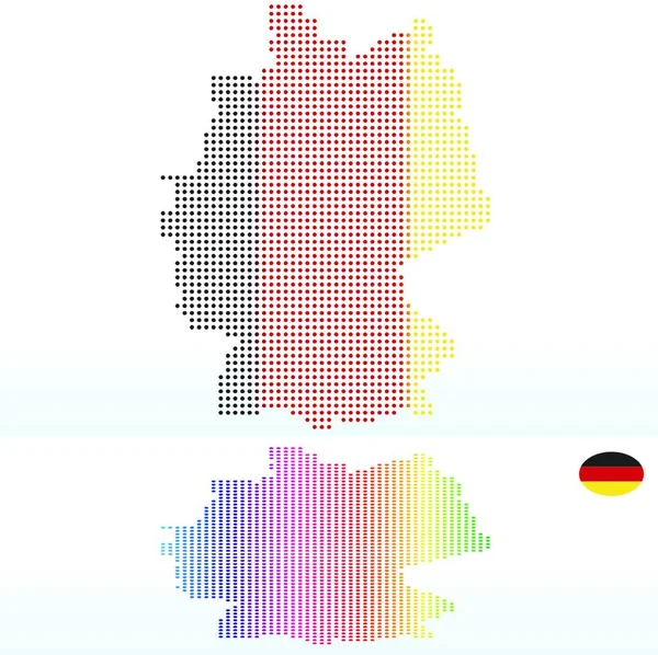 Imagen Vectorial Mapa República Federal Alemania Con Patrón Puntos — Archivo Imágenes Vectoriales