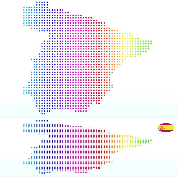 Imagen Vectorial Mapa Del Reino España Con Patrón Puntos — Vector de stock