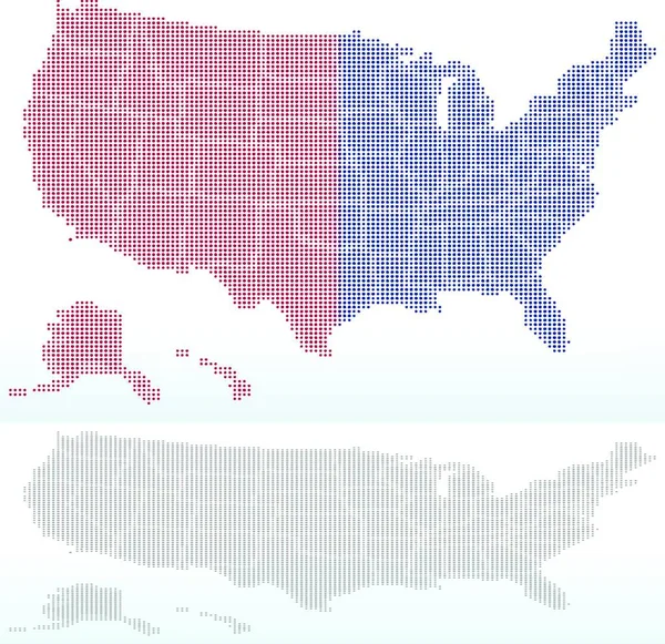 Vektör Görüntü Amerika Birleşik Devletleri Ile Nokta Desenli Haritası — Stok Vektör