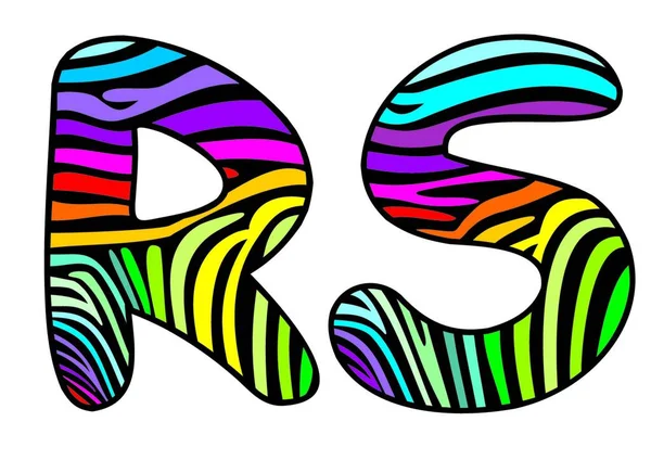 Lettertype Gemaakt Van Zebra Camouflage Letter — Stockvector