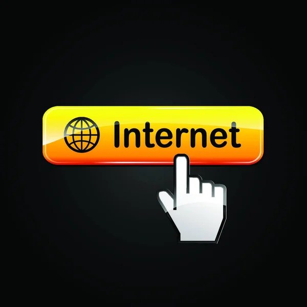 Απεικόνιση Του Διαδικτύου Πορτοκαλί Έννοια Κουμπί Web — Διανυσματικό Αρχείο