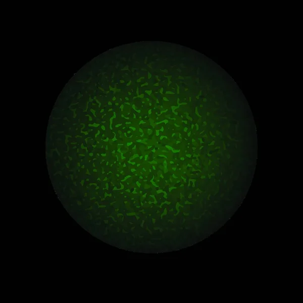 Illustration Avec Sphère Verte Sur Fond Sombre — Image vectorielle