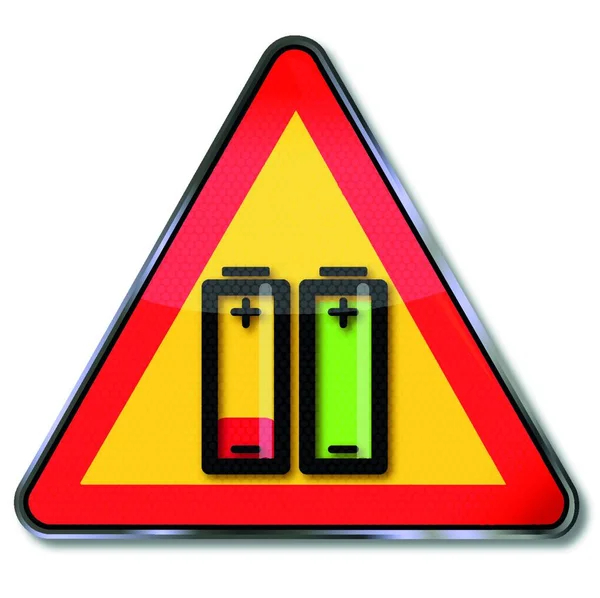 Scudo Batteria Batteria Più Meno Verde Rosso — Vettoriale Stock