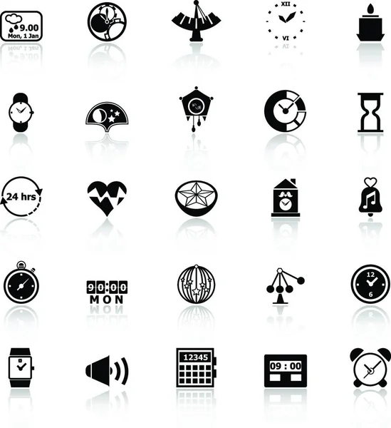 Design Time Icons Reflect White Background Stock Vector — Stock Vector