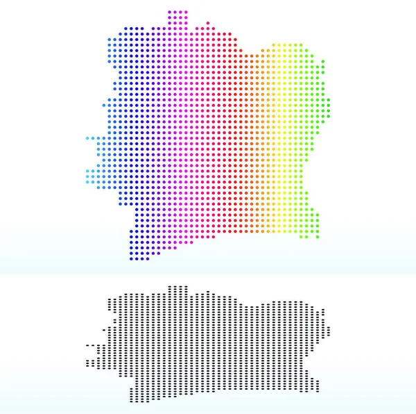 ベクトル画像 コート ディヴォワール共和国地図と旅行に出かけよう — ストックベクタ