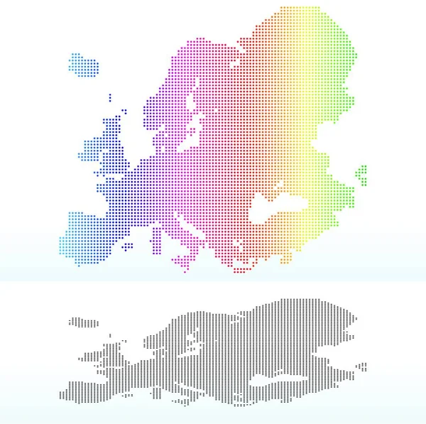 Image Vectorielle Carte Continent Européen Avec Motif Points — Image vectorielle