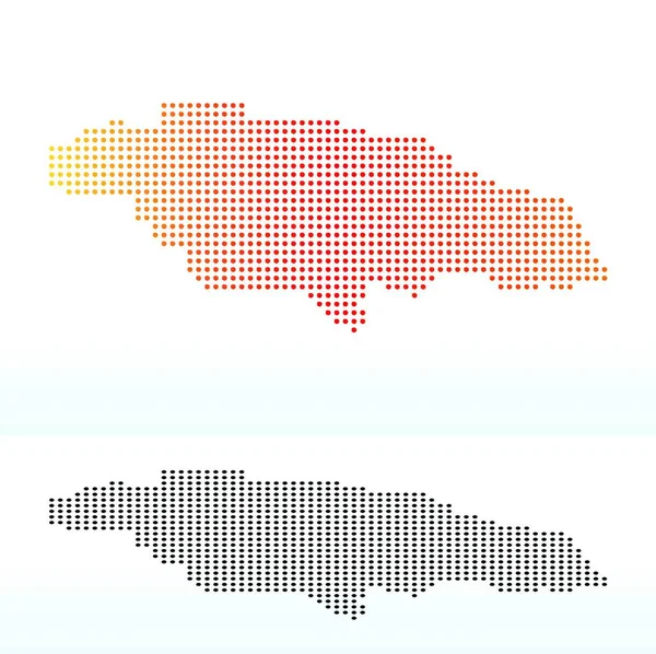 Vector Afbeelding Kaart Van Jamaica Met Dot Patroon — Stockvector