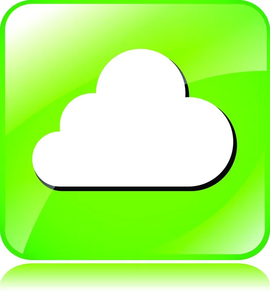 Obrázek Ikony Zelený Mrak Bílém Pozadí — Stockový vektor