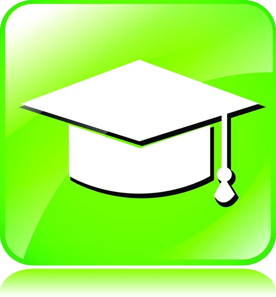 Ilustração Ícone Educação Verde Fundo Branco — Vetor de Stock