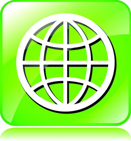 Ілюстрація Значка Зеленого Глобусу Білому Тлі — стоковий вектор