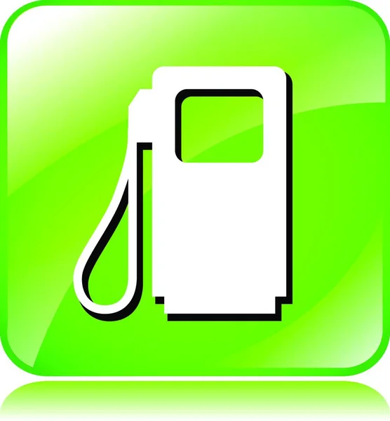 Illustration Green Fuel Pump Icon White Background — Stock Vector