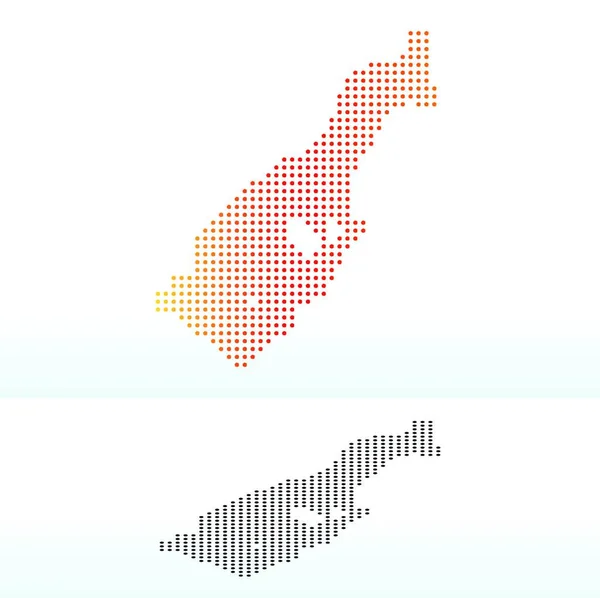 Immagine Vettoriale Mappa Del Principato Monaco Con Dot Pattern — Vettoriale Stock