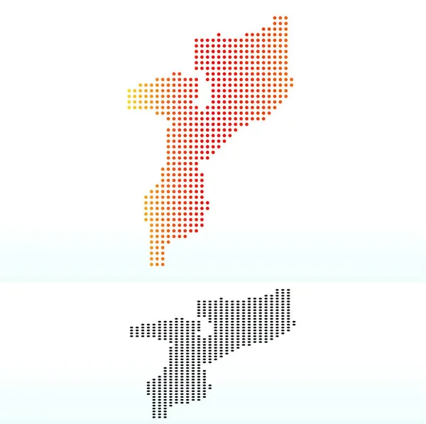 Vektör Resmi Nokta Desenli Mozambik Cumhuriyeti Haritası — Stok Vektör