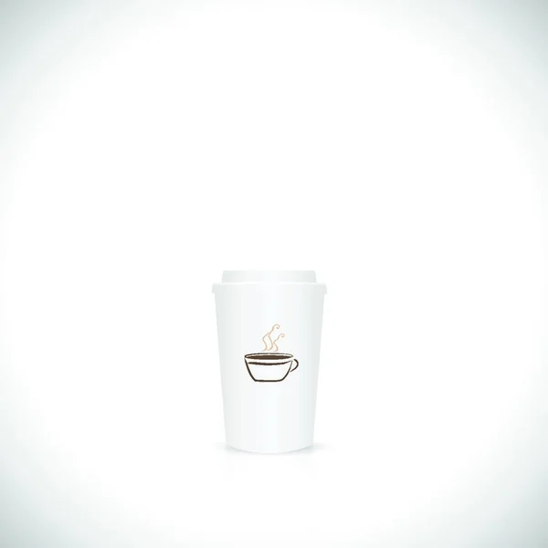 Illustration Une Tasse Café Papier Isolée Sur Fond Blanc — Image vectorielle