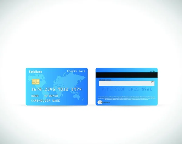 在白色背景下隔离的信用卡设计说明 — 图库矢量图片