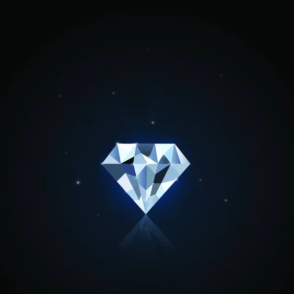 Ilustrace Barevného Diamantu Tmavém Pozadí — Stockový vektor