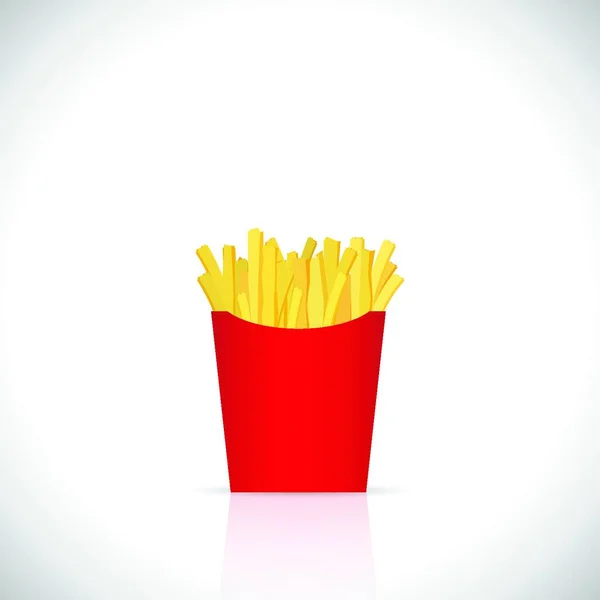 Illustration Pommes Frites Isolerad Vit Bakgrund — Stock vektor