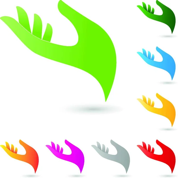 Hand Sjukgymnastik Finger Logo — Stock vektor