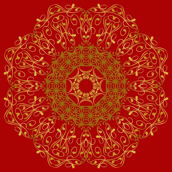 Desenho Abstrato Padrão Circular Mandala Redonda —  Vetores de Stock