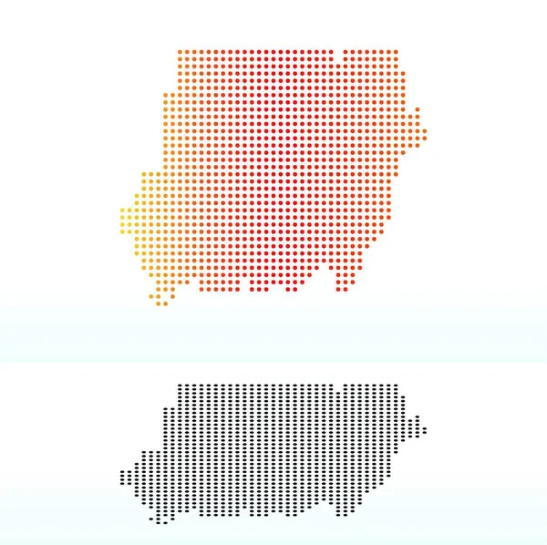 Vector Afbeelding Kaart Van Republiek Soedan Met Puntpatroon — Stockvector