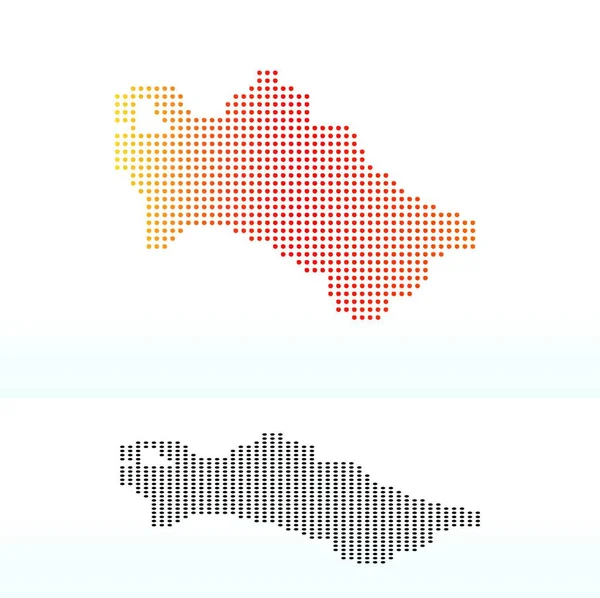 Vector Afbeelding Kaart Van Turkmenistan Met Patroon Stip — Stockvector