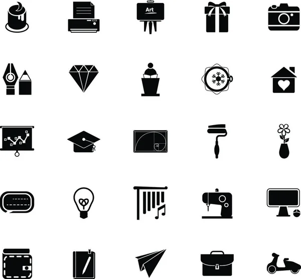 Iconos Arte Creación Sobre Fondo Blanco Vector Stock — Archivo Imágenes Vectoriales