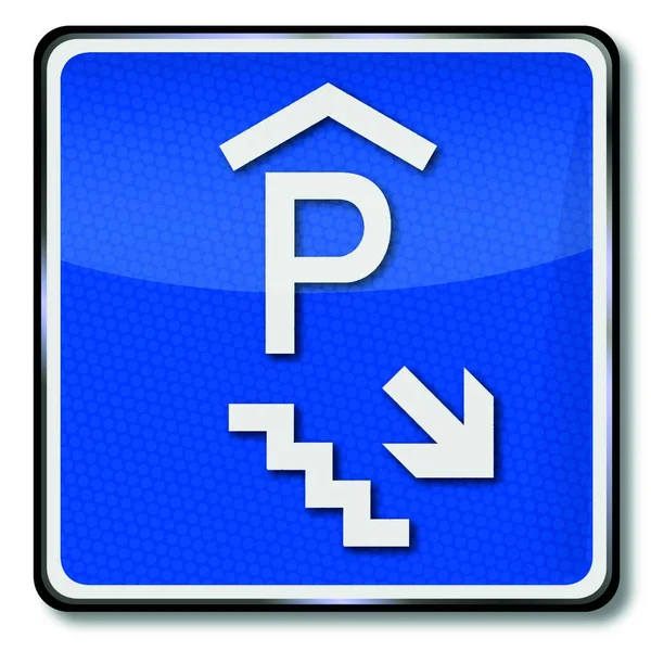 Dopravní Značka Parkovací Garáž Suterénu — Stockový vektor