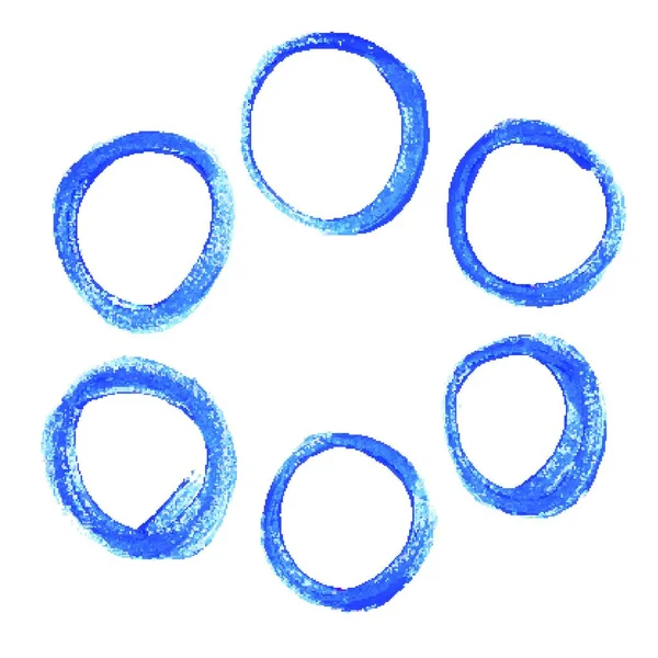 Sada Modrých Akrylových Kruhových Obvodů — Stockový vektor