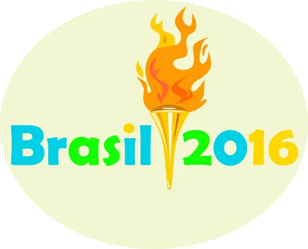 Brezilya 2016 Yazında Izole Edilmiş Beyaz Arka Planda Oynanan Yaz — Stok Vektör