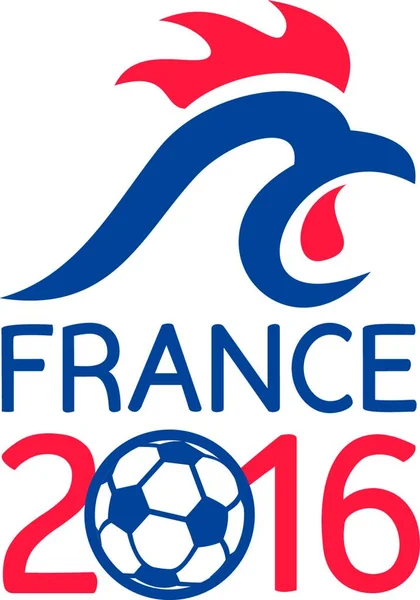 Bir Fransız Horoz Horoz Horozu Futbol Topunun Izole Arka Planda — Stok Vektör