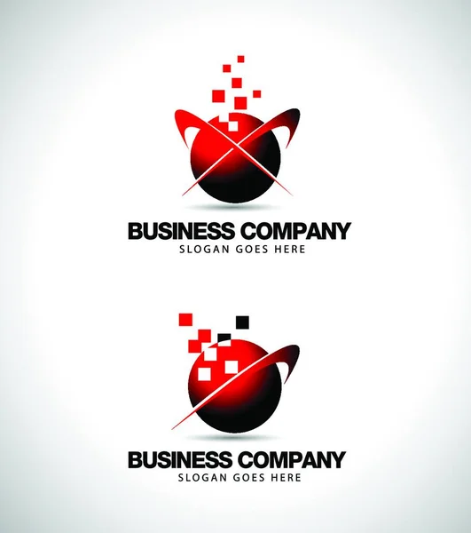 Business Company Logó Creative Corporate Logó Swash Gömb Elemek — Stock Vector