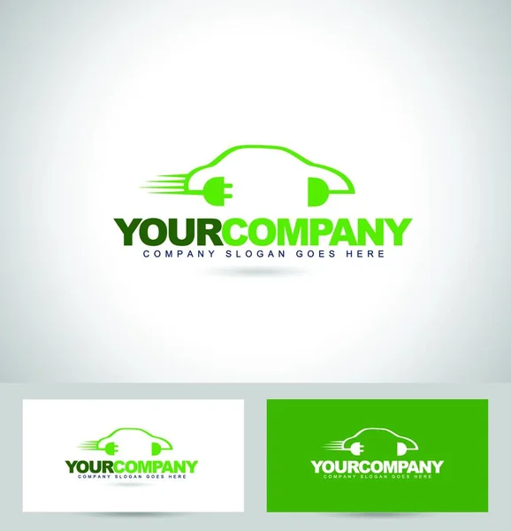 Elektrische Auto Concept Logo Creatieve Vector Logo Met Groene Elektrische — Stockvector