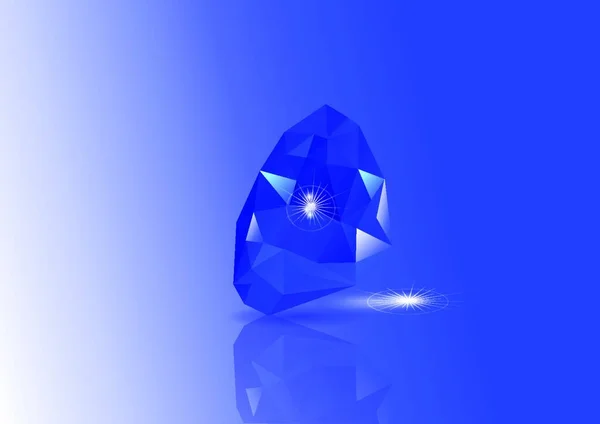 Saphirs Avec Réflexion Lumière Sur Fond Bleu — Image vectorielle