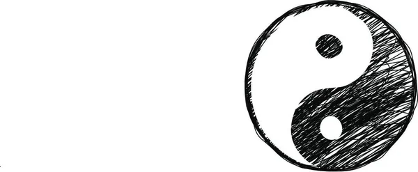Doodle Yin Yang Szimbólum — Stock Vector
