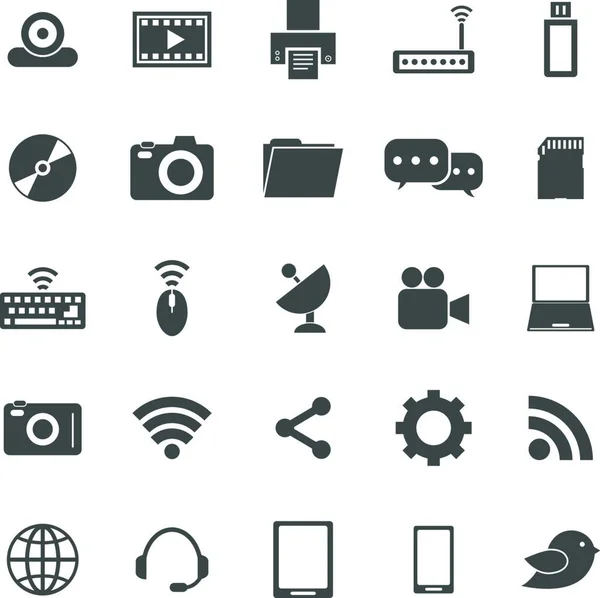 Iconos Alta Tecnología Sobre Fondo Blanco Vector Stock — Vector de stock