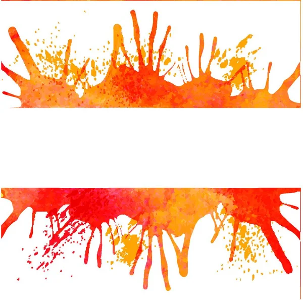 Orange Aquarell Farbvektorhintergrund Mit Flecken Und Banner — Stockvektor