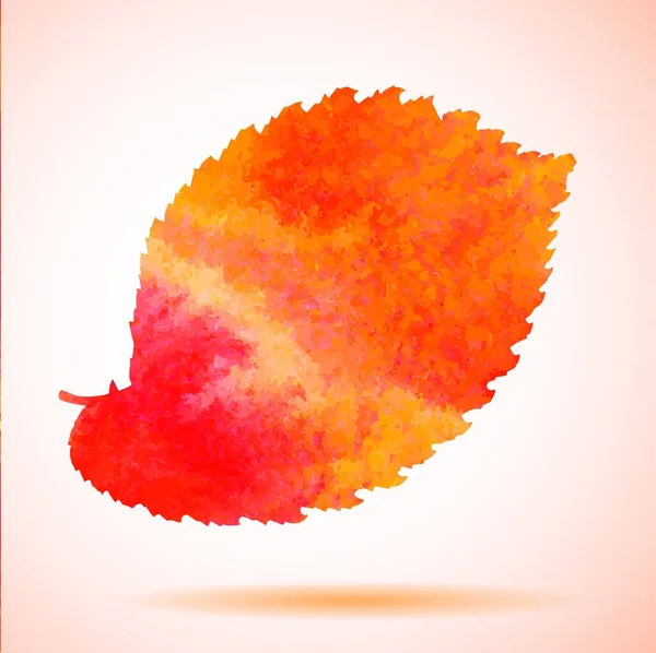 Orange Akvarell Målade Vektor Alm Träd Löv — Stock vektor