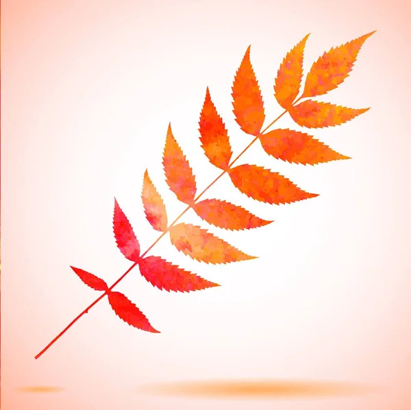 Orange Watercolor Painted Leaf — Stock Vector
